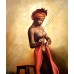 Портрет: обнаженная африканка, выполненный маслом на холсте